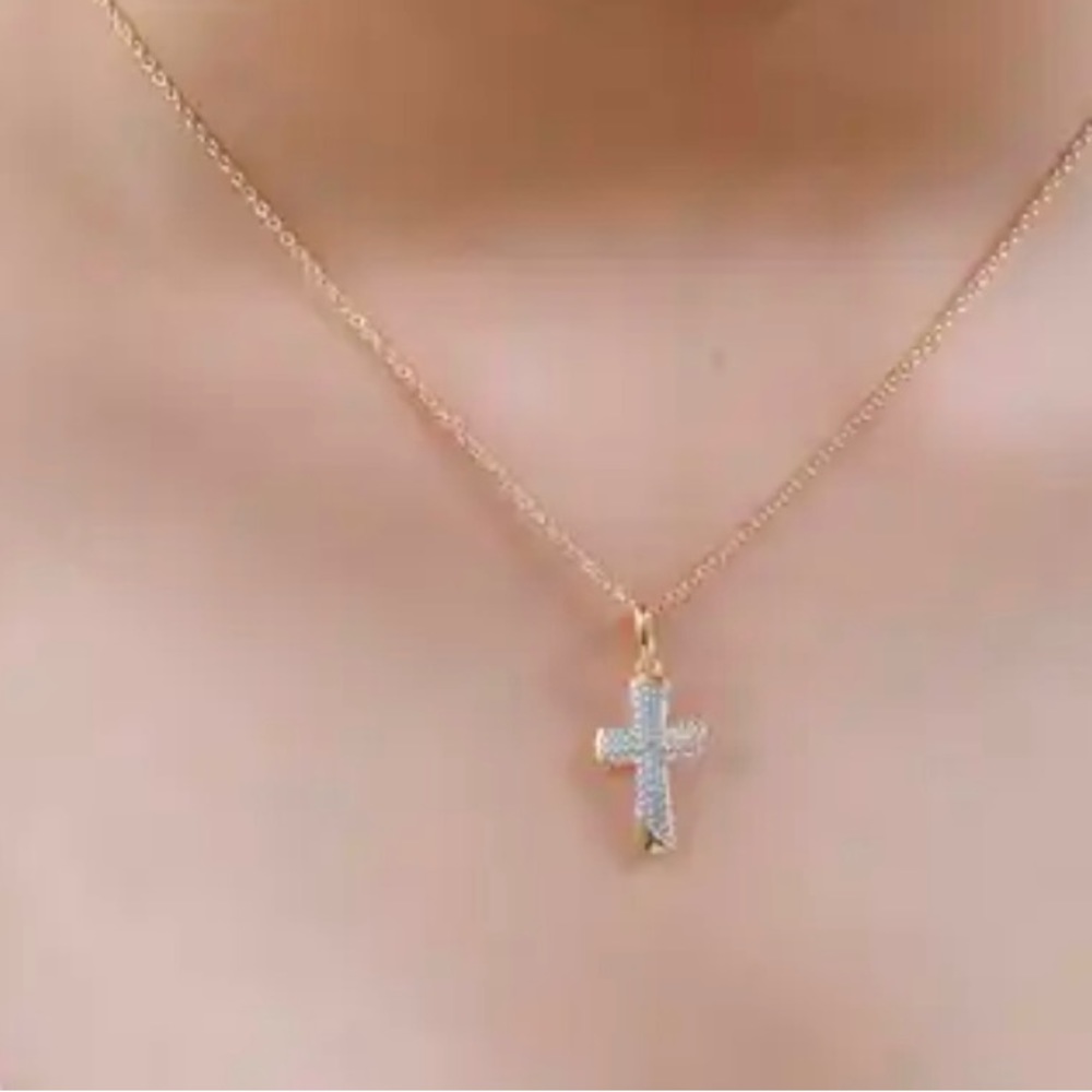 Diamond Accent Cross Pendant.